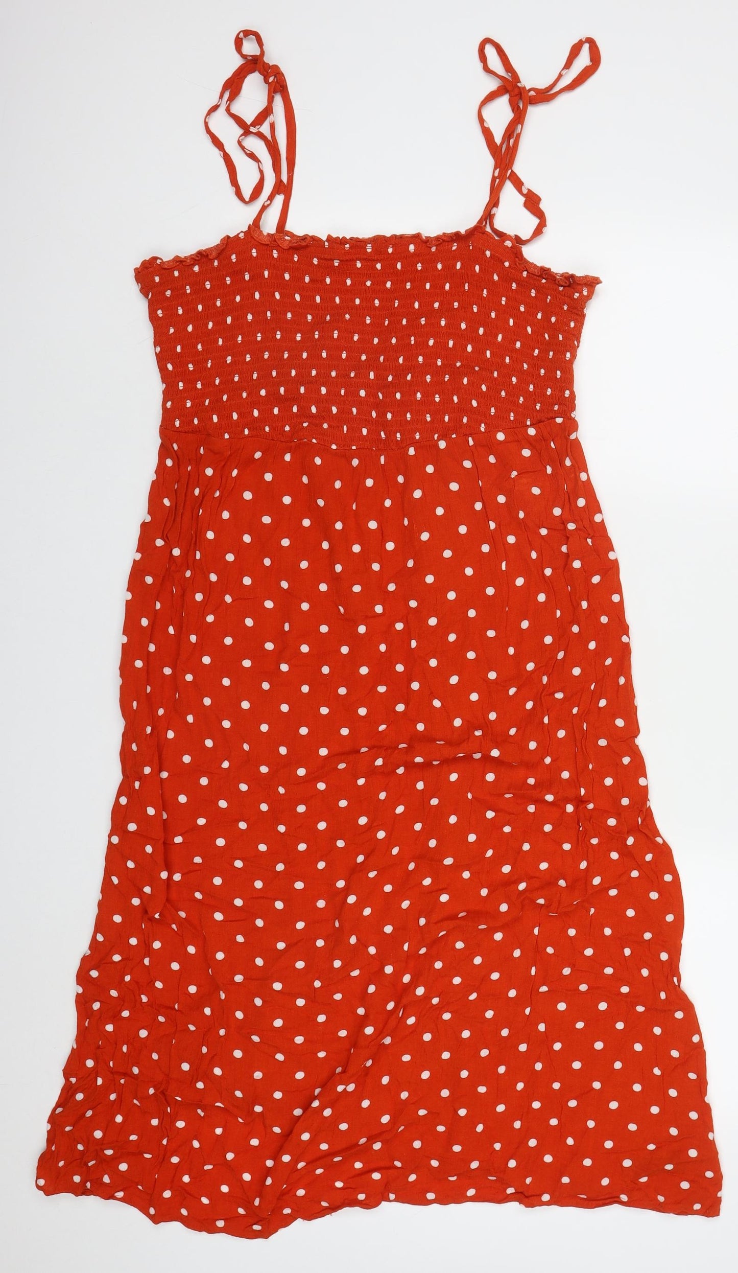 George Womens Red Polka Dot Viscose Tank Dress  Size 16  Round Neck Pullover