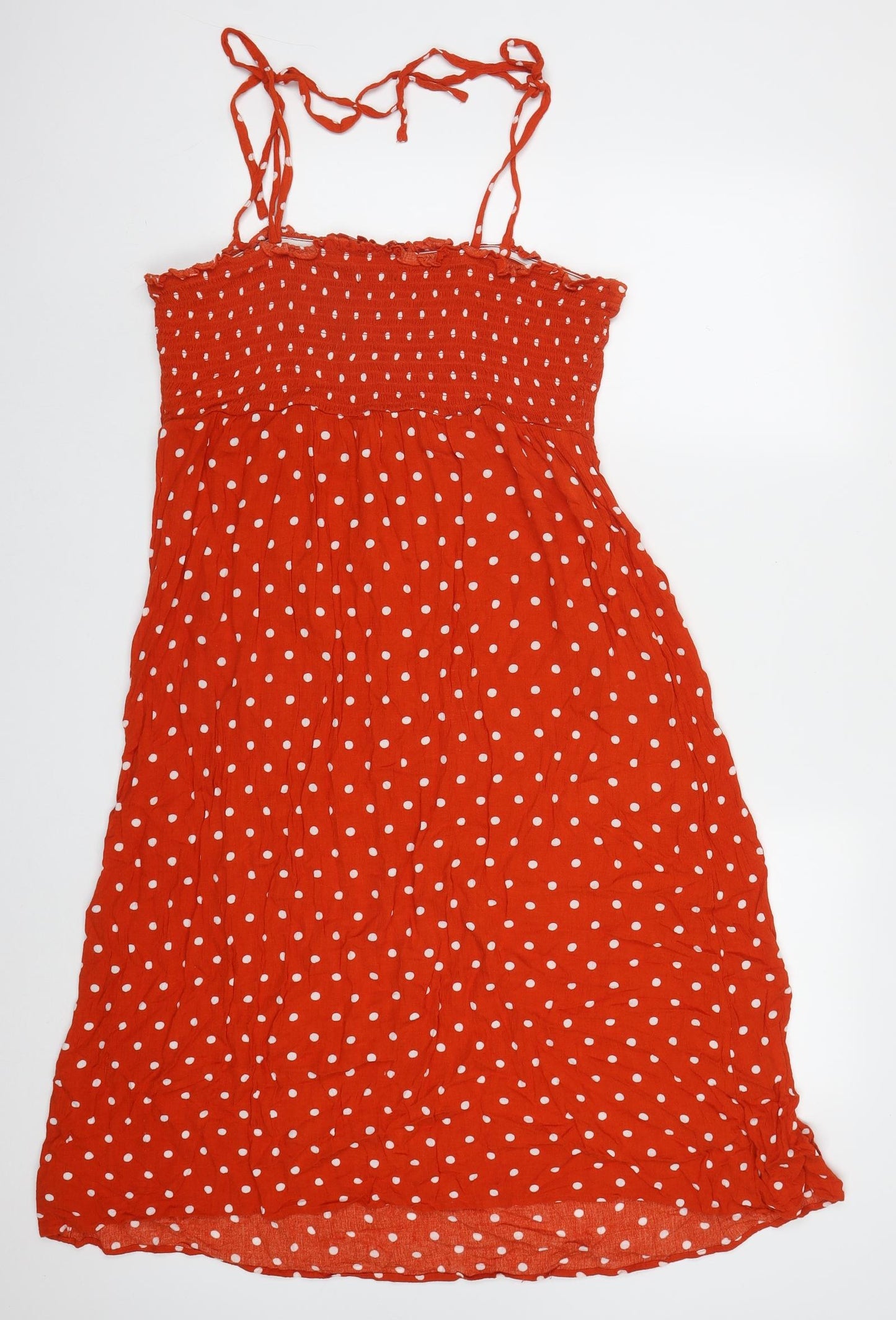 George Womens Red Polka Dot Viscose Tank Dress  Size 16  Round Neck Pullover
