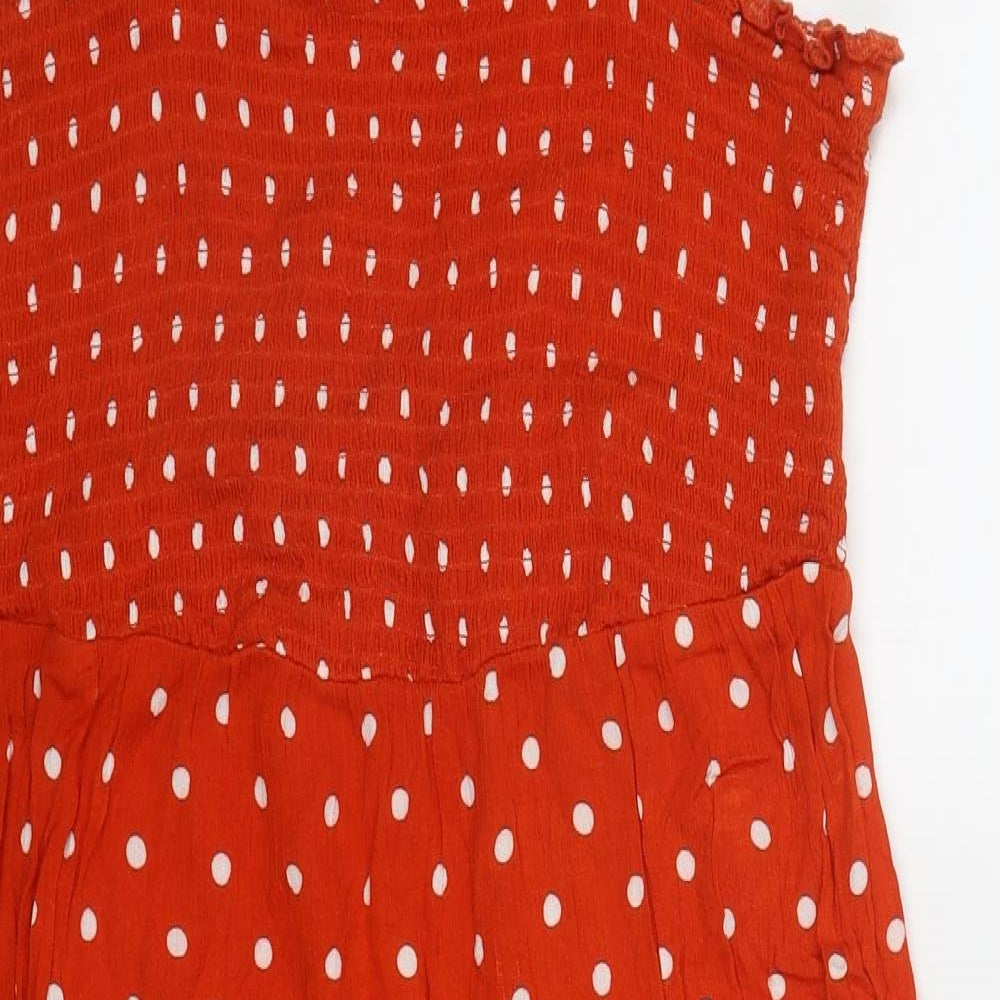 George Womens Red Polka Dot Viscose Tank Dress  Size 16  Round Neck Pullover