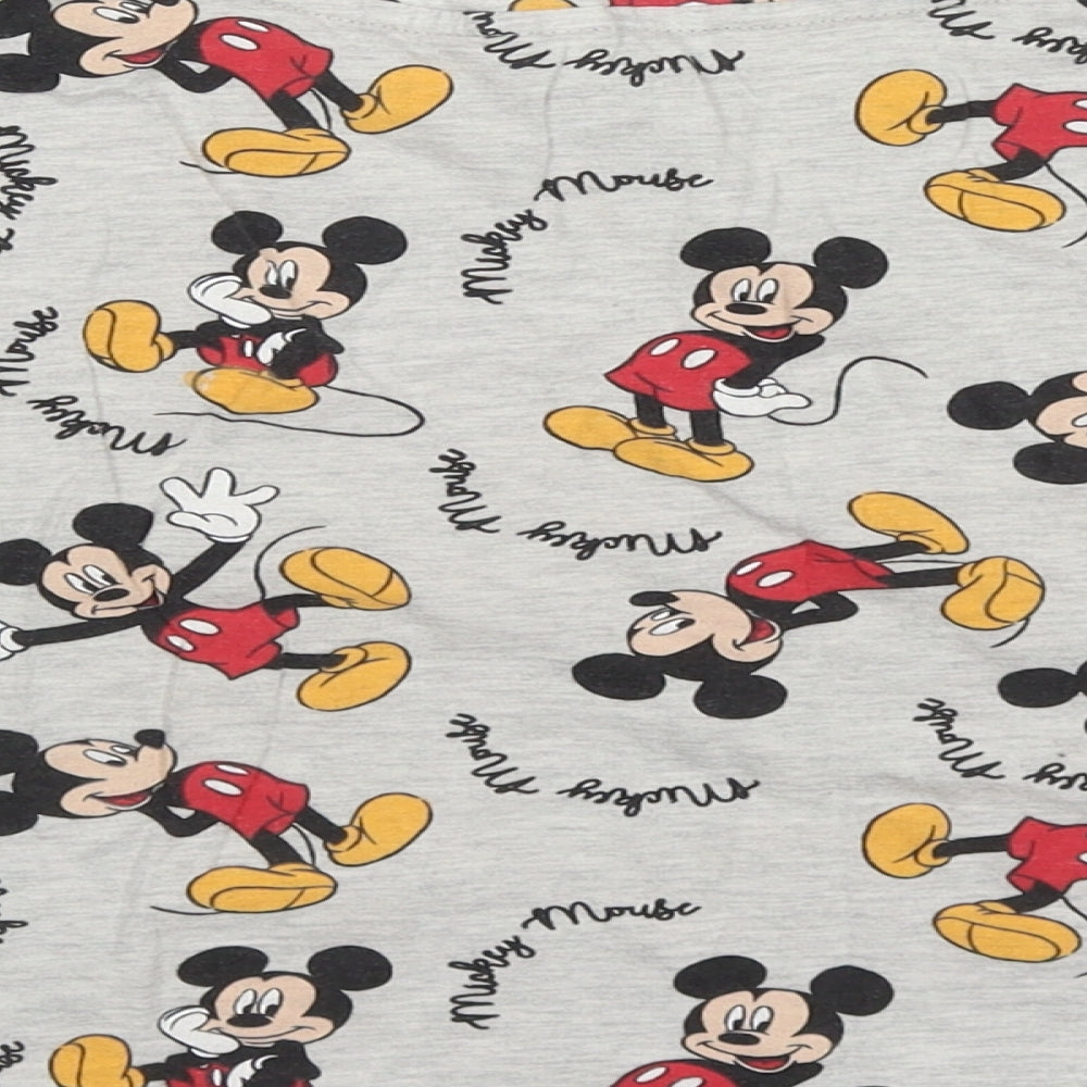 Primark Womens Grey Solid Cotton Top Pyjama Top Size 12   - Mickey Mouse