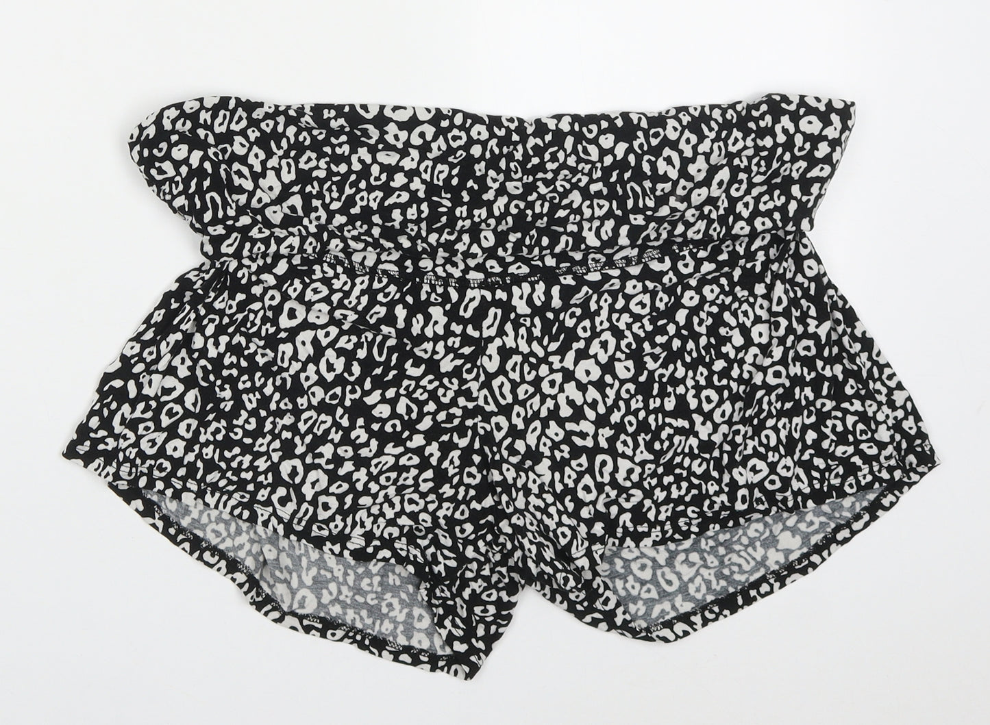 George Womens Black Animal Print Viscose Sweat Shorts Size 16 L4 in Regular