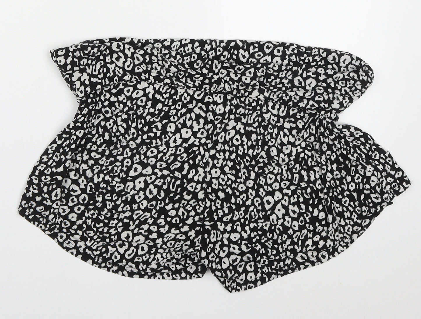 George Womens Black Animal Print Viscose Sweat Shorts Size 16 L4 in Regular