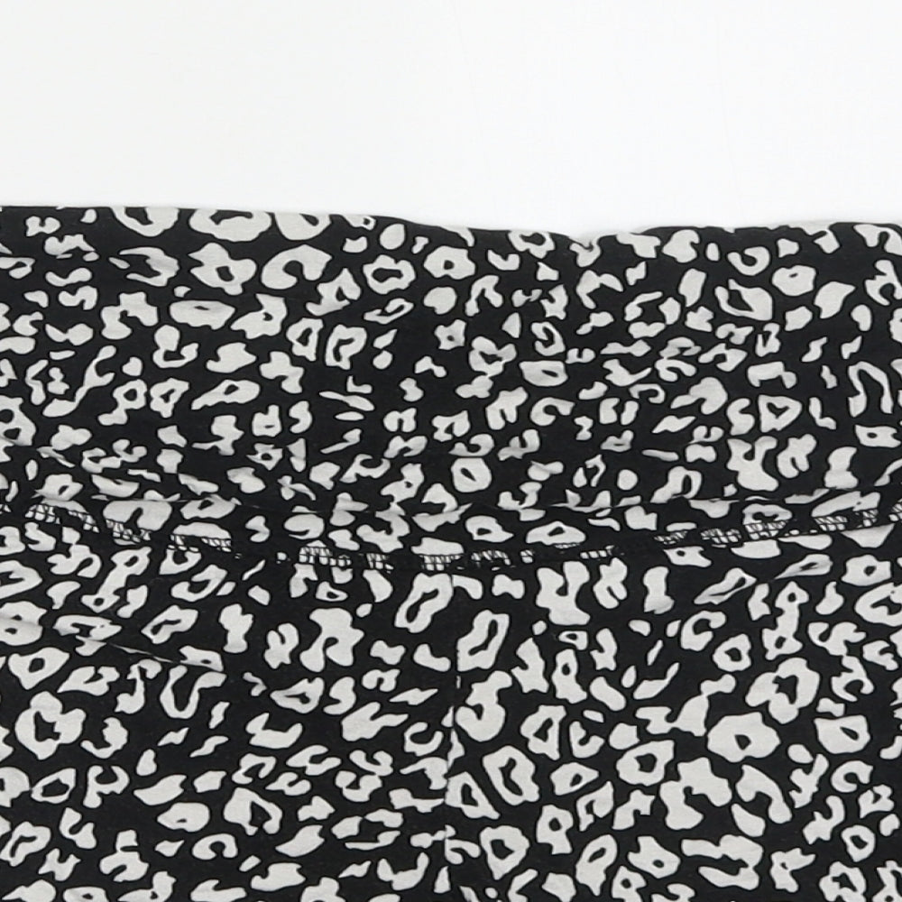George Womens Black Animal Print Viscose Sweat Shorts Size 16 L4 in Regular