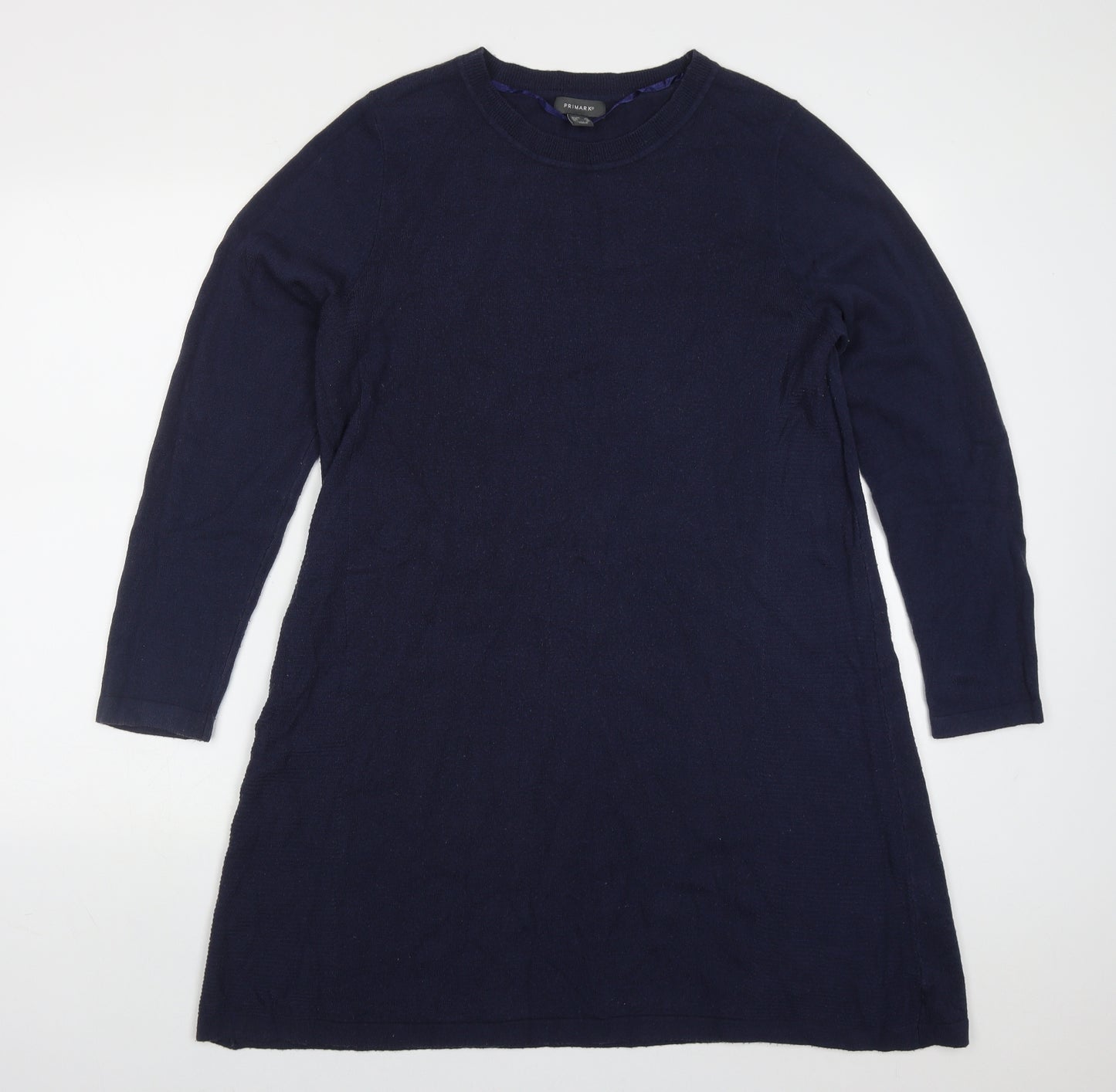 Primark Womens Blue  Acrylic Jumper Dress  Size 6  Round Neck Pullover