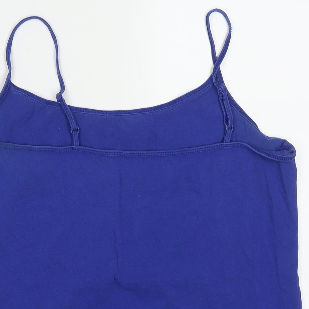 Primark Womens Blue  Cotton Basic Tank Size 18 Round Neck
