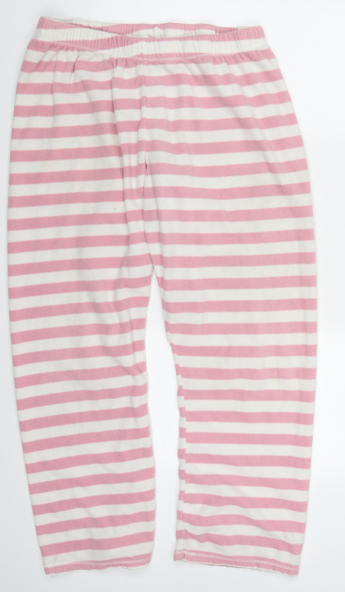 Primark Womens Pink Striped Polyester Trousers  Size 14 L26 in Regular  - Pyjama Pants