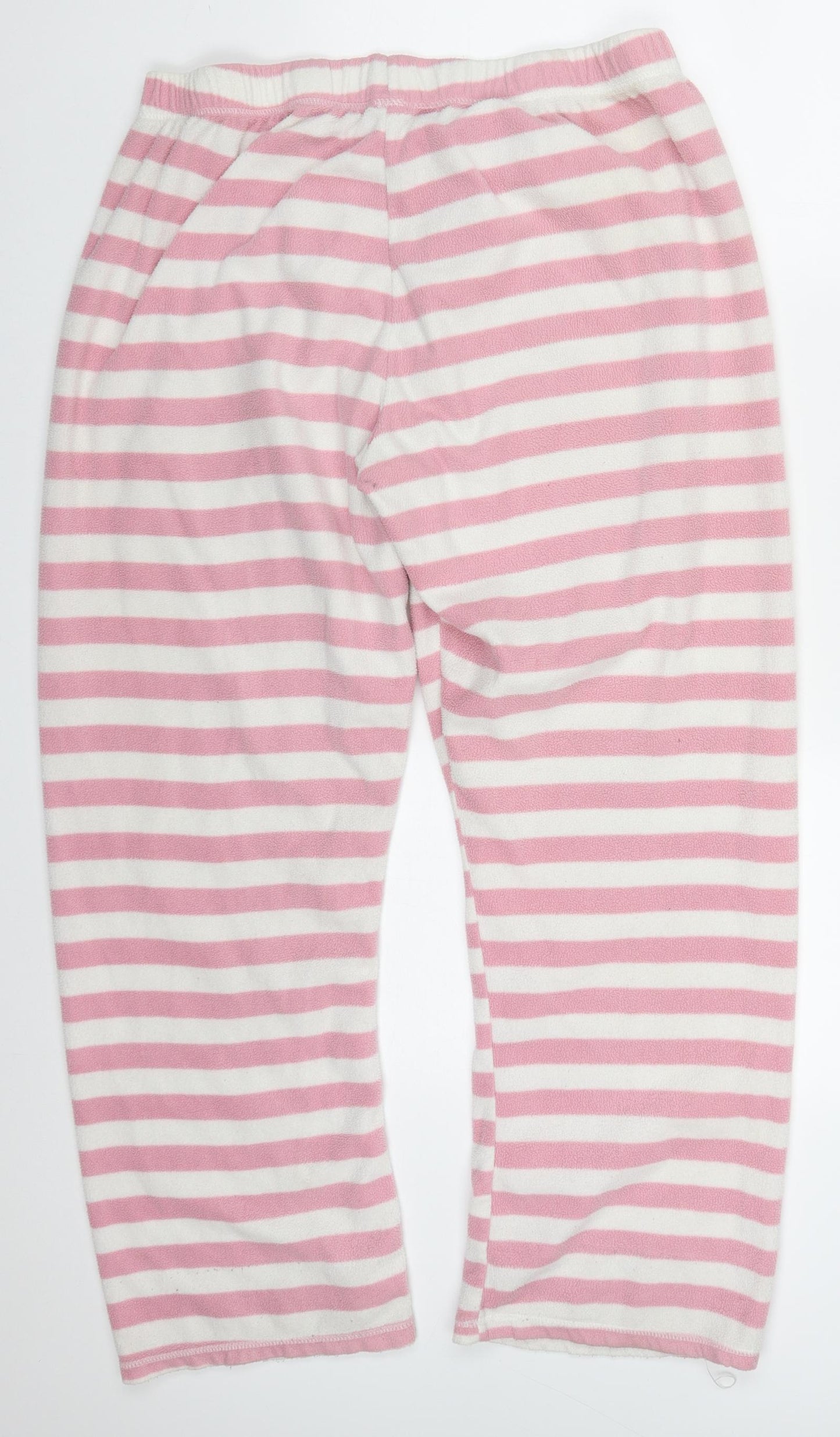 Primark Womens Pink Striped Polyester Trousers  Size 14 L26 in Regular  - Pyjama Pants