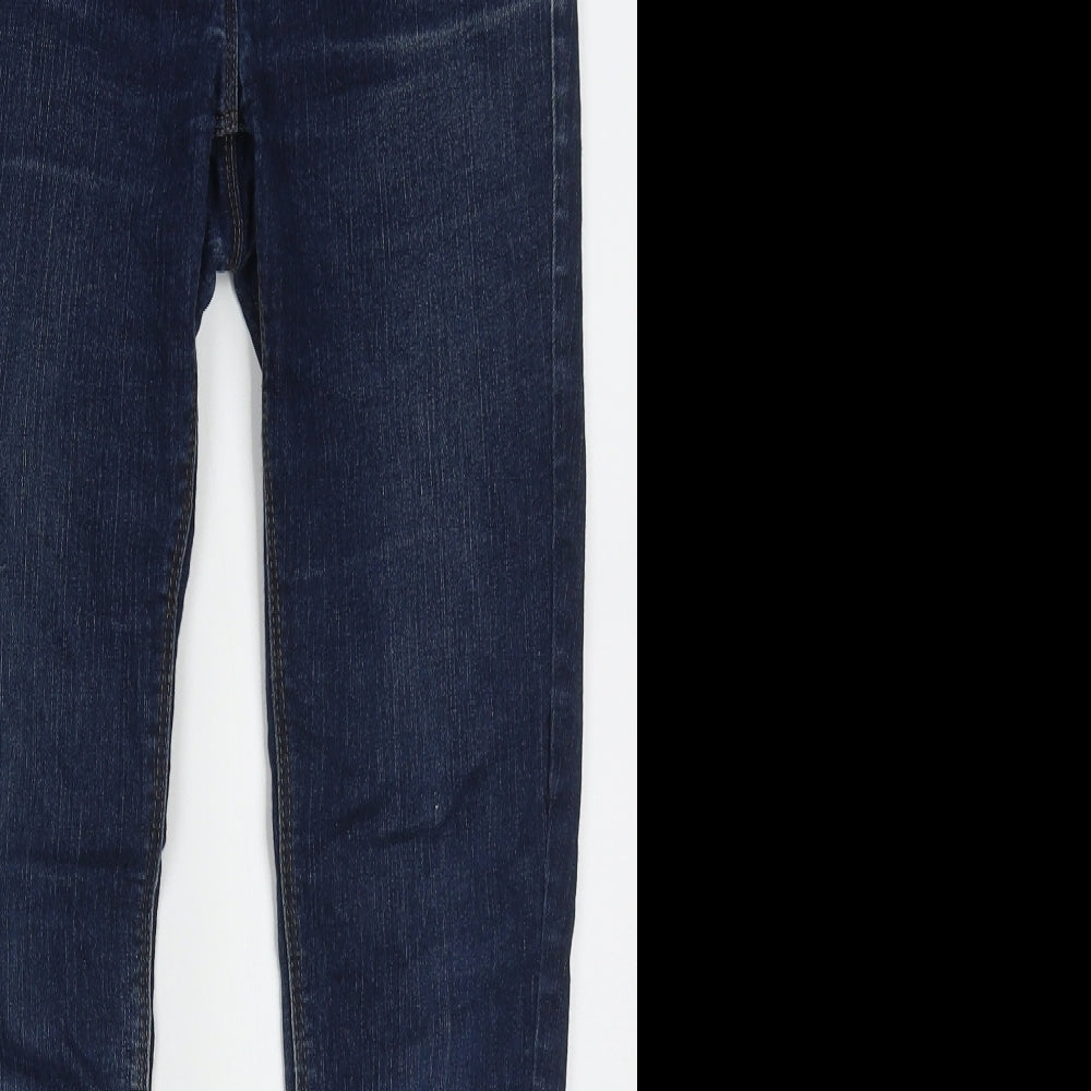 NEXT Womens Blue  Cotton Skinny Jeans Size 6 L26 in Regular Button