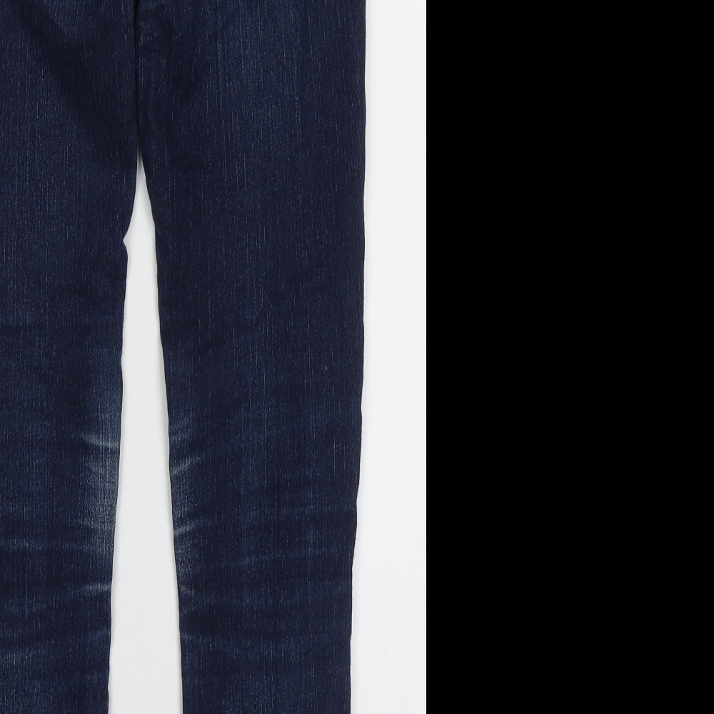 NEXT Womens Blue  Cotton Skinny Jeans Size 6 L26 in Regular Button