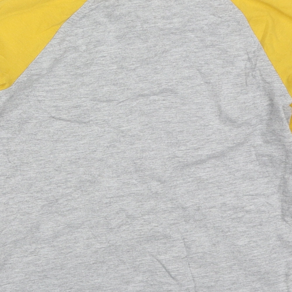 George Boys Yellow Colourblock Cotton Basic T-Shirt Size 3-4 Years Crew Neck Pullover