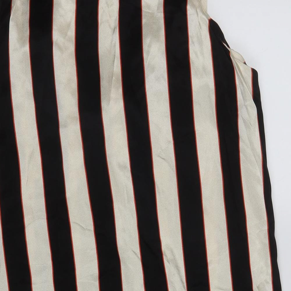Marks and Spencer Womens Beige Striped Viscose Tank Dress  Size 18  Square Neck Pullover