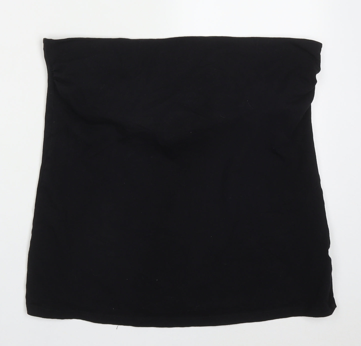 Matalan Womens Black  Cotton Basic Tank Size 20 Round Neck