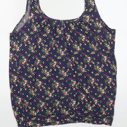 South Womens Multicoloured Floral Viscose Basic Tank Size 18 Round Neck