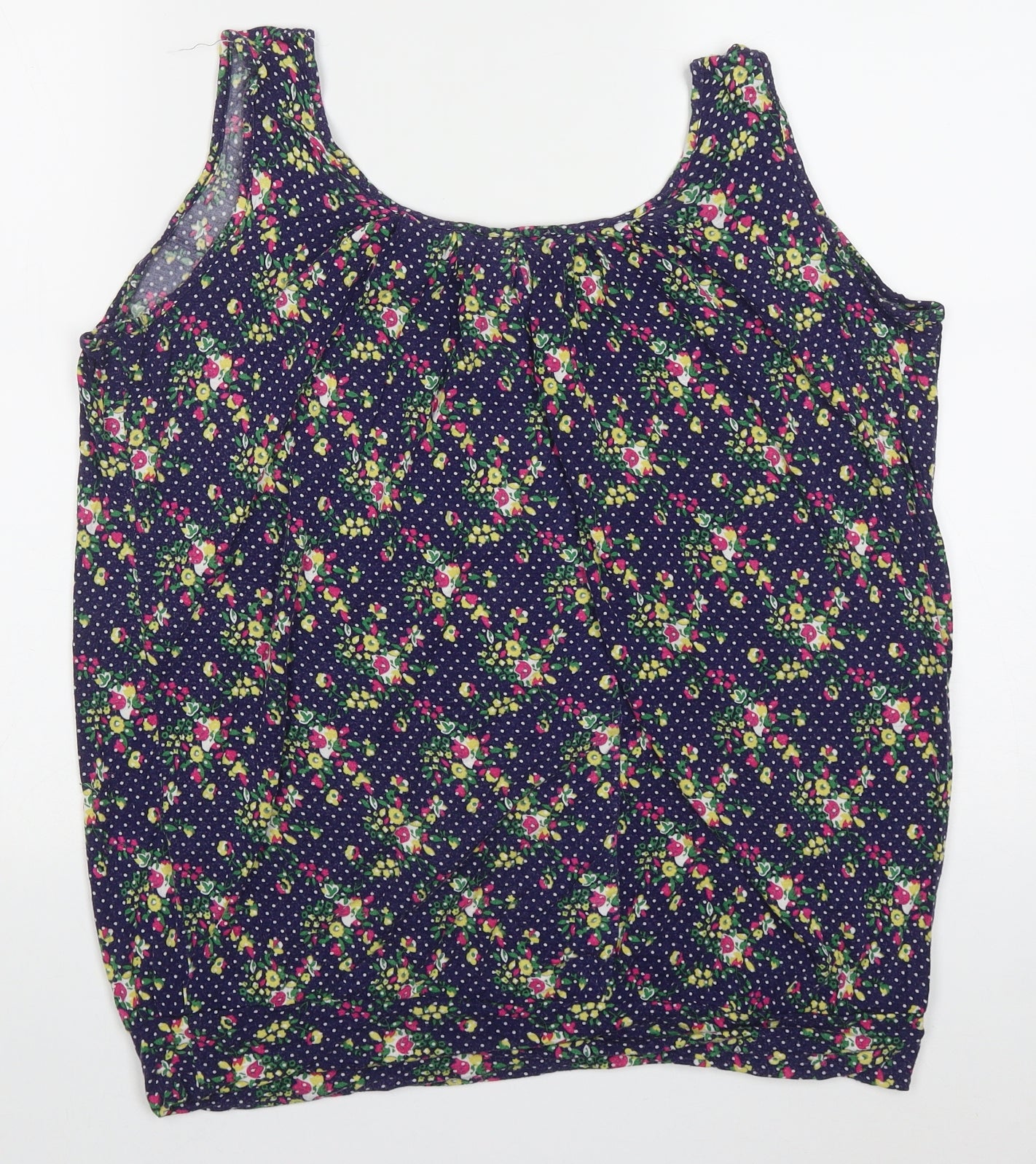 South Womens Multicoloured Floral Viscose Basic Tank Size 18 Round Neck