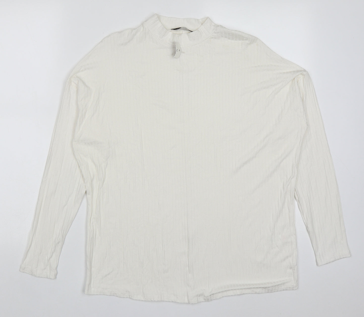 George Womens White Round Neck  Viscose Pullover Jumper Size 12