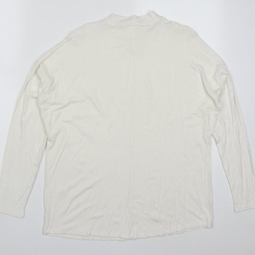 George Womens White Round Neck  Viscose Pullover Jumper Size 12