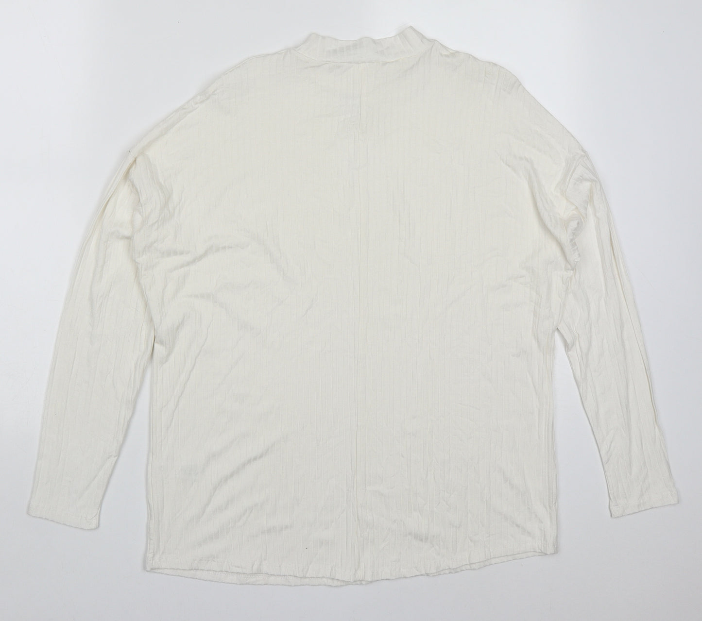 George Womens White Round Neck  Viscose Pullover Jumper Size 12