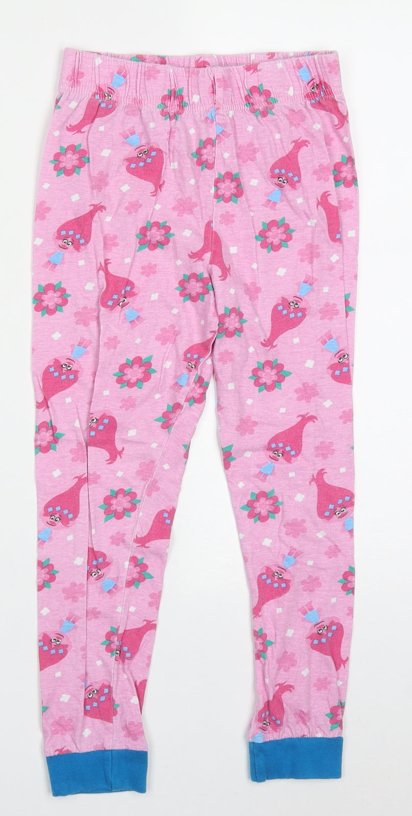 Laylawson Girls Pink  Cotton Sweatpants Trousers Size 7-8 Years  Regular  - Trolls Pyjama Pants