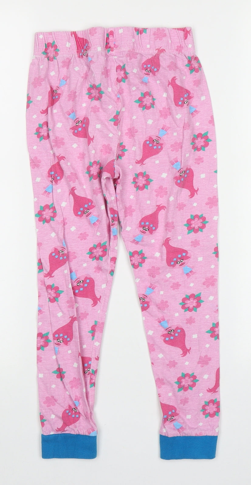 Laylawson Girls Pink  Cotton Sweatpants Trousers Size 7-8 Years  Regular  - Trolls Pyjama Pants