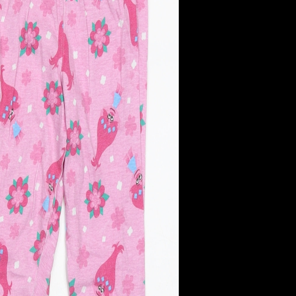 Laylawson Girls Pink  Cotton Sweatpants Trousers Size 7-8 Years  Regular  - Trolls Pyjama Pants