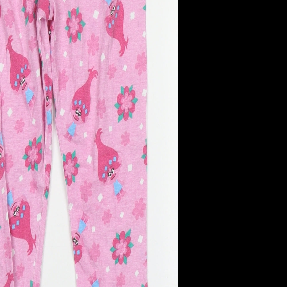 Laylawson Girls Pink  Cotton Sweatpants Trousers Size 7-8 Years  Regular  - Trolls Pyjama Pants