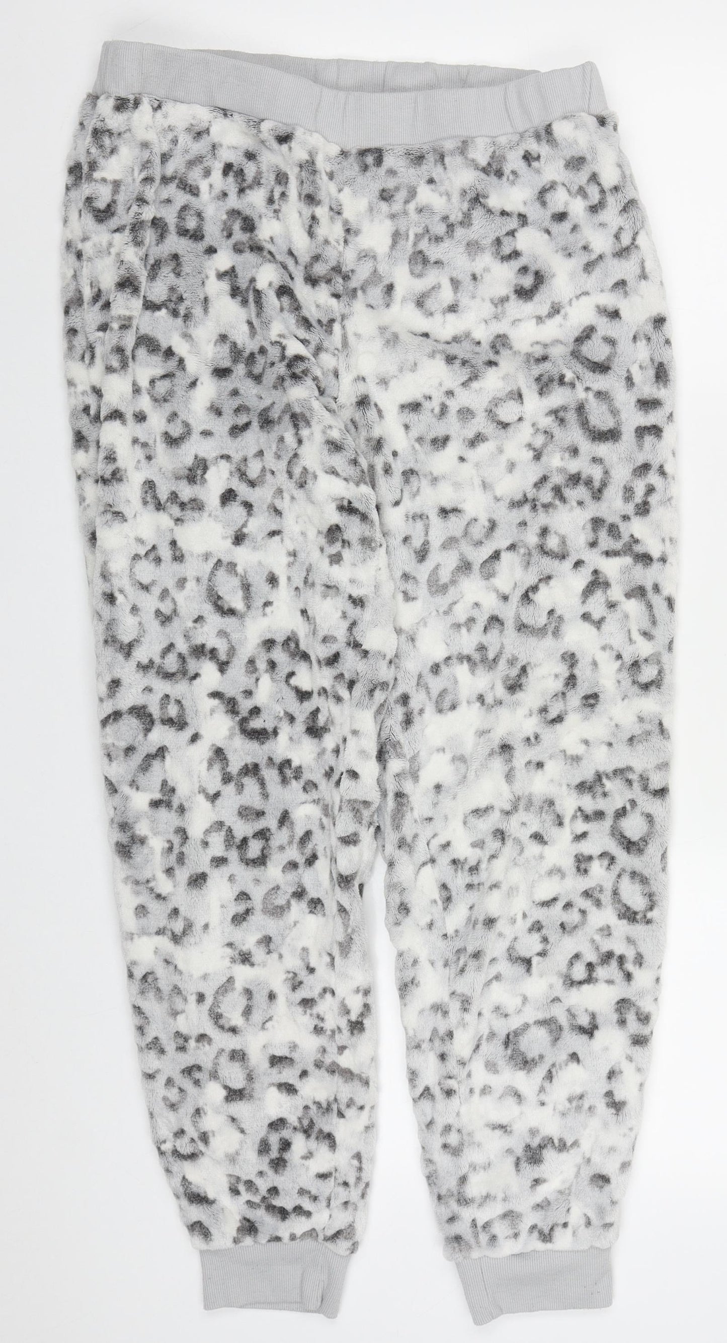 George Womens Grey Animal Print Polyester Trousers  Size 16 L28 in Regular  - Pyjama Pants