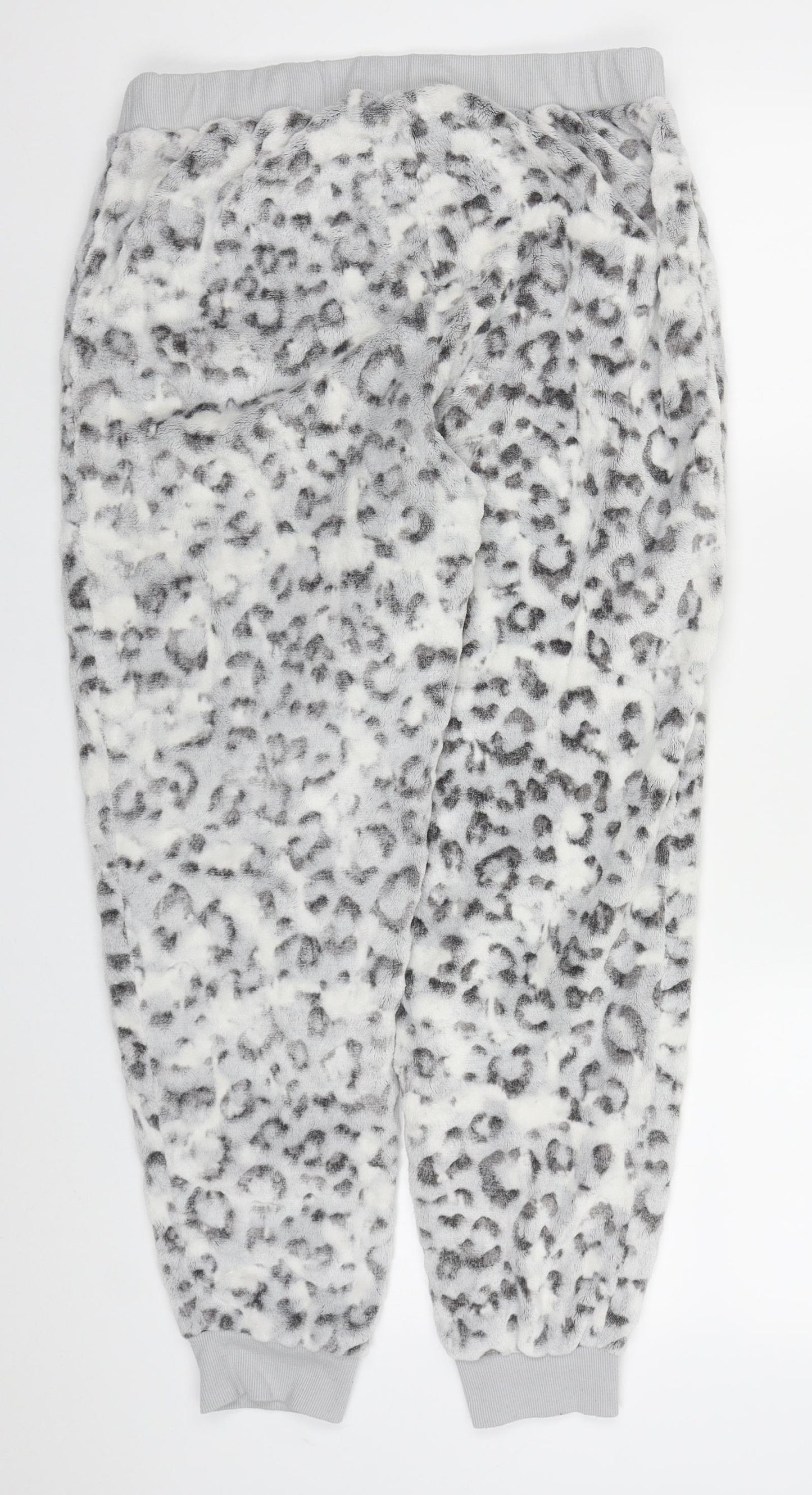 George Womens Grey Animal Print Polyester Trousers  Size 16 L28 in Regular  - Pyjama Pants