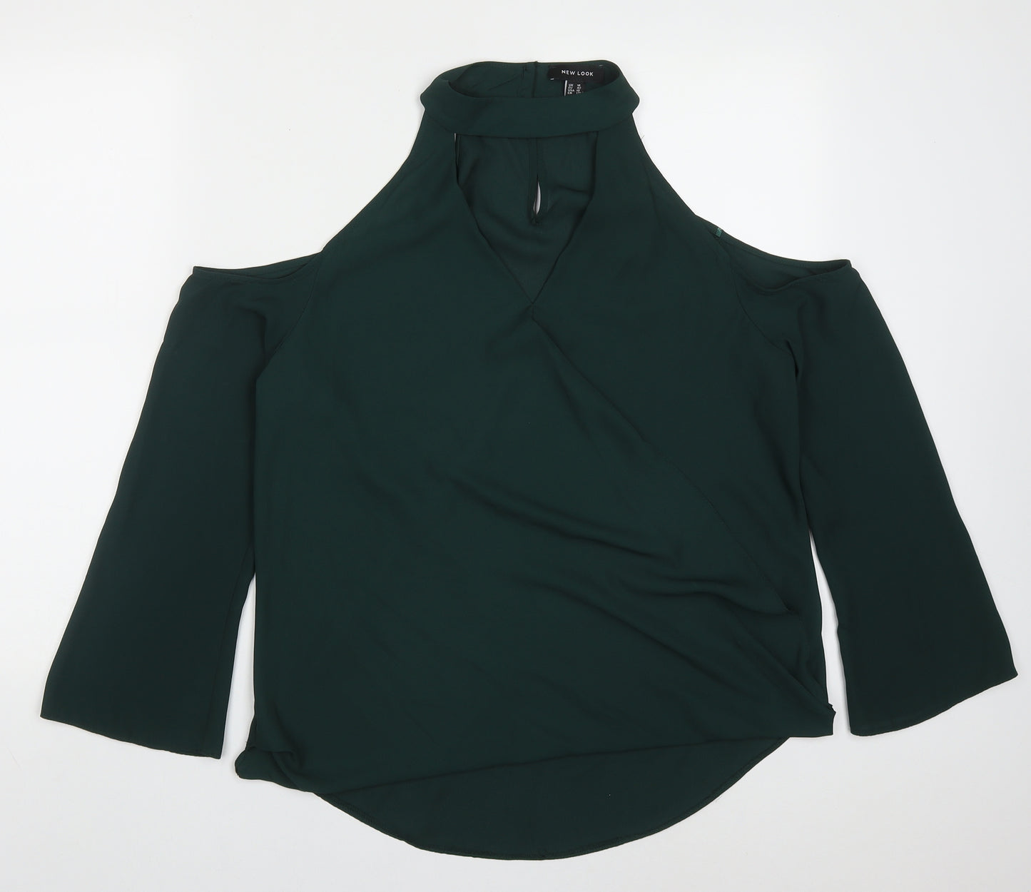 New Look Womens Green  Polyester Basic Blouse Size 14 Off the Shoulder