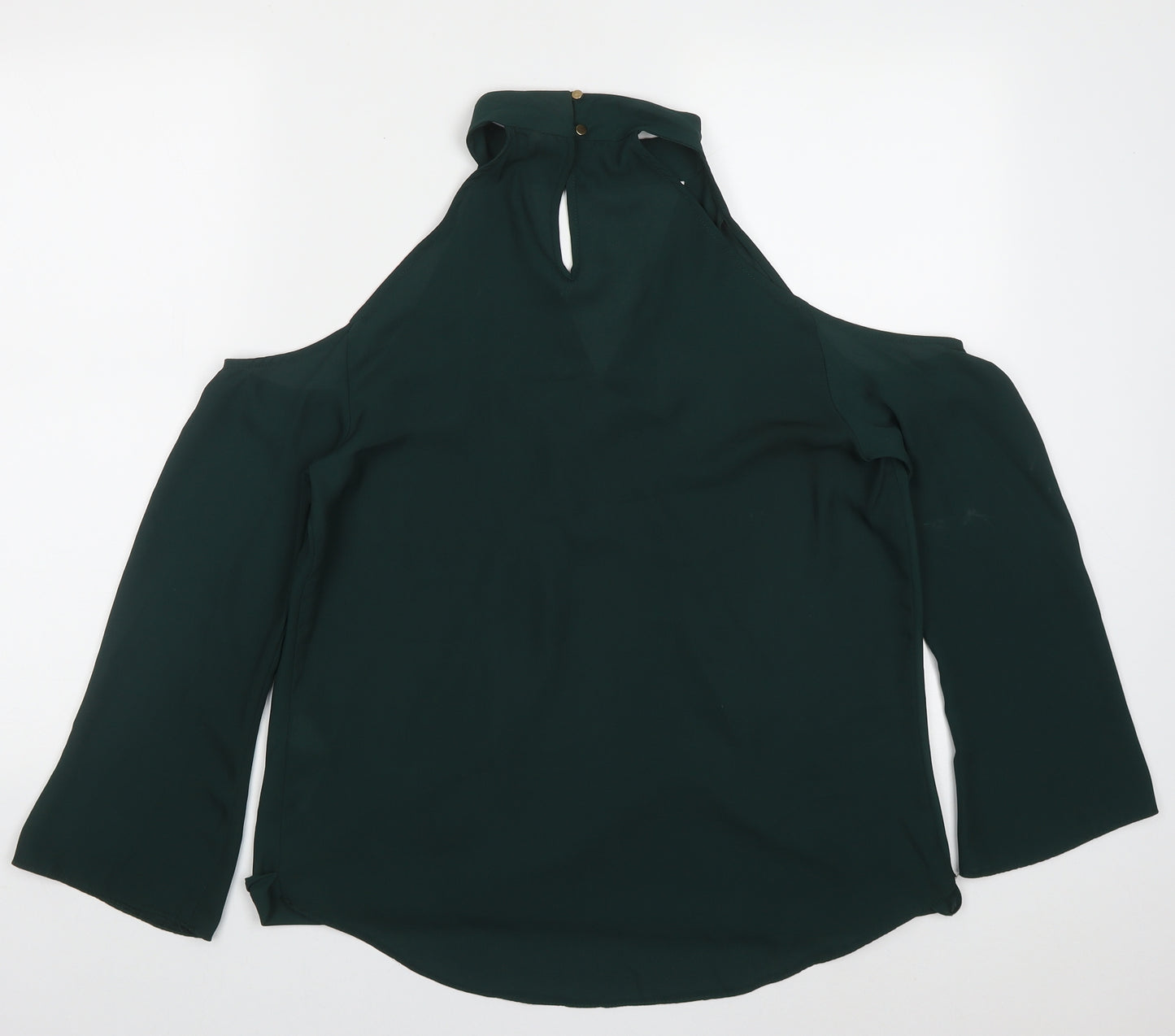 New Look Womens Green  Polyester Basic Blouse Size 14 Off the Shoulder