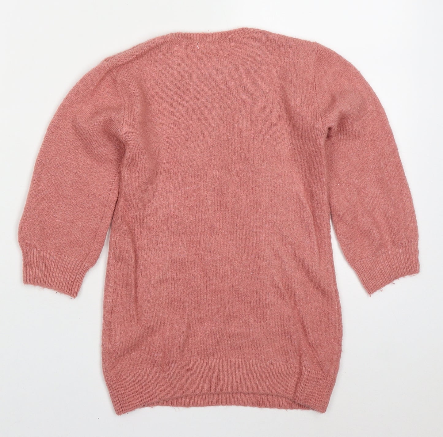 H&M Girls Pink Round Neck Polka Dot Acrylic Pullover Jumper Size 4-5 Years  Pullover