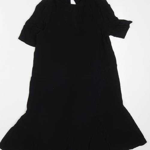Monki Womens Black  Viscose A-Line  Size XS  Round Neck Button
