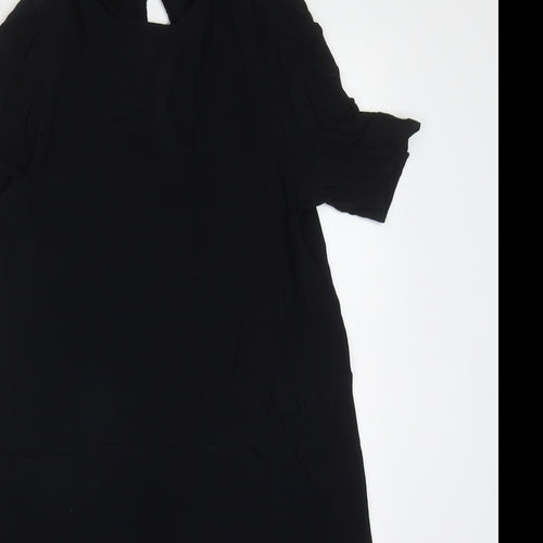 Monki Womens Black  Viscose A-Line  Size XS  Round Neck Button