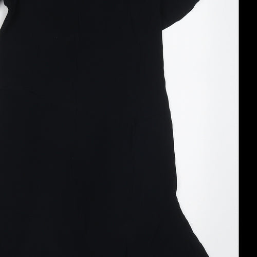 Monki Womens Black  Viscose A-Line  Size XS  Round Neck Button