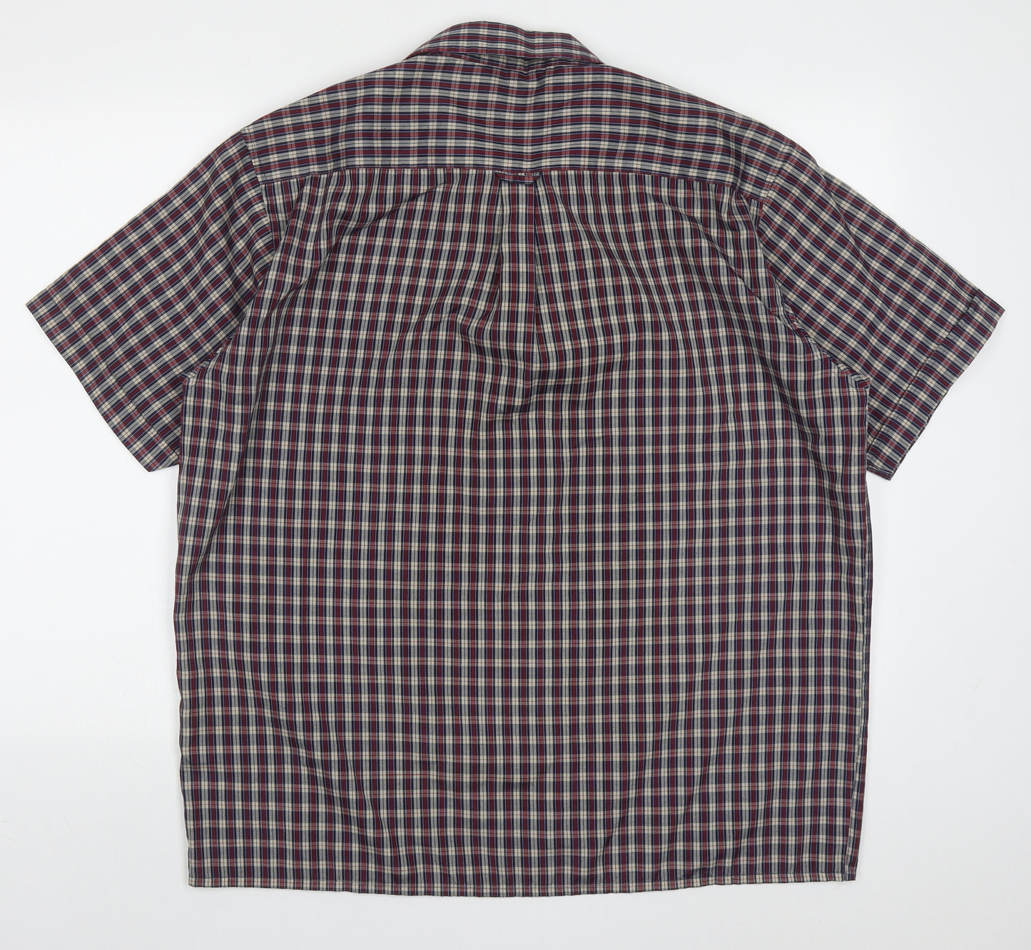 Vintage Mens Multicoloured Check Cotton  Button-Up Size L Collared Button