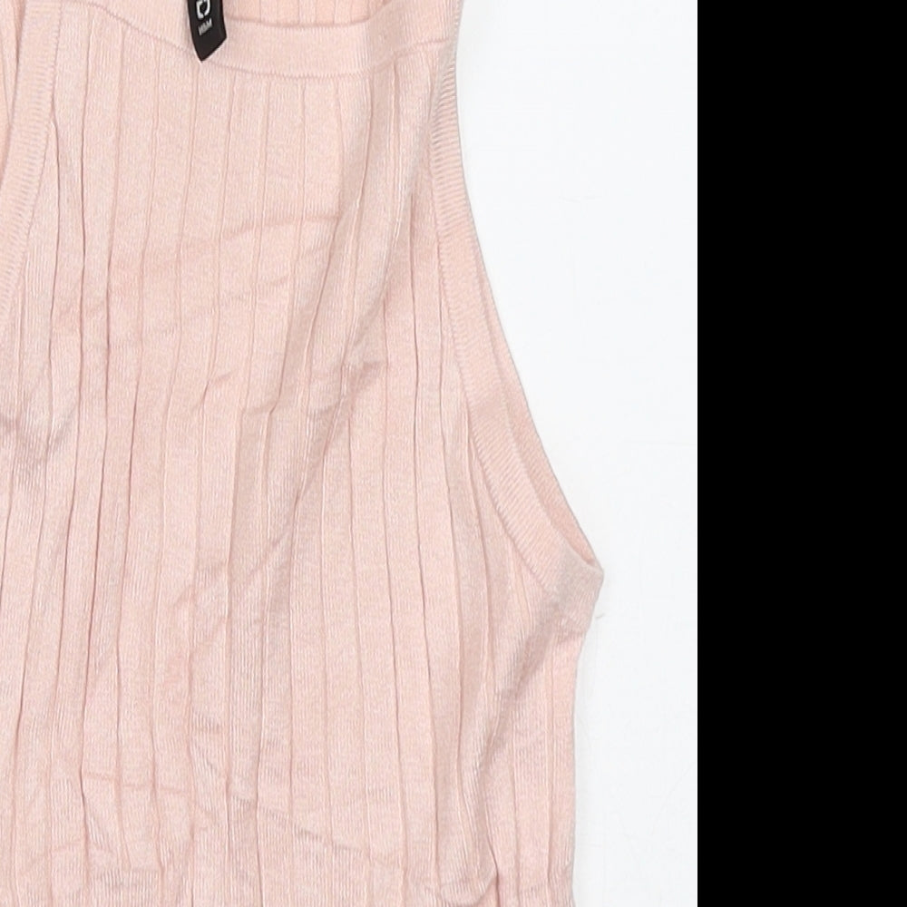 H&M Womens Pink  Viscose Basic Tank Size XS Square Neck