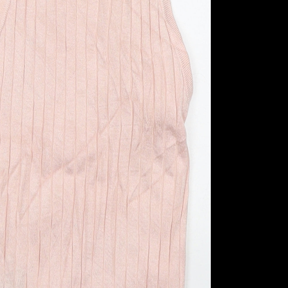 H&M Womens Pink  Viscose Basic Tank Size XS Square Neck