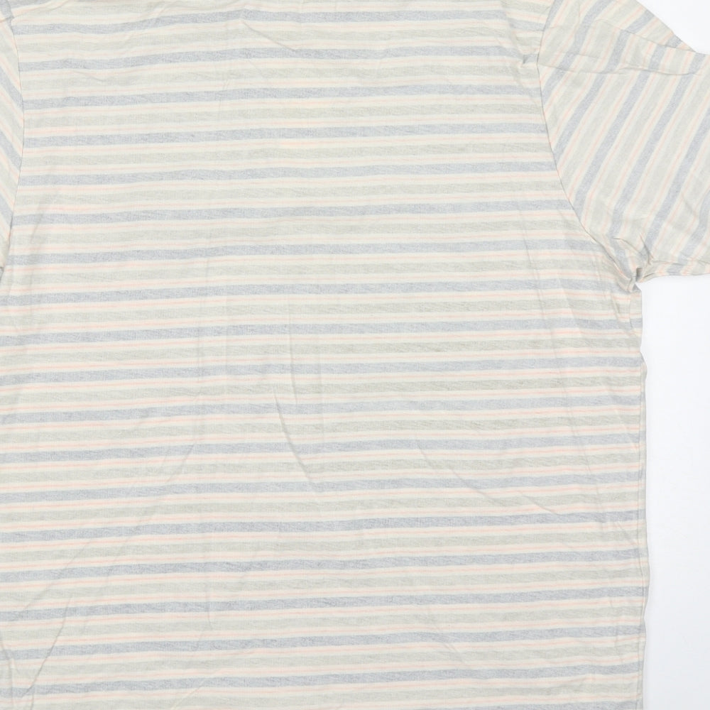NEXT Mens Multicoloured Striped Cotton  Polo Size XL Collared Pullover