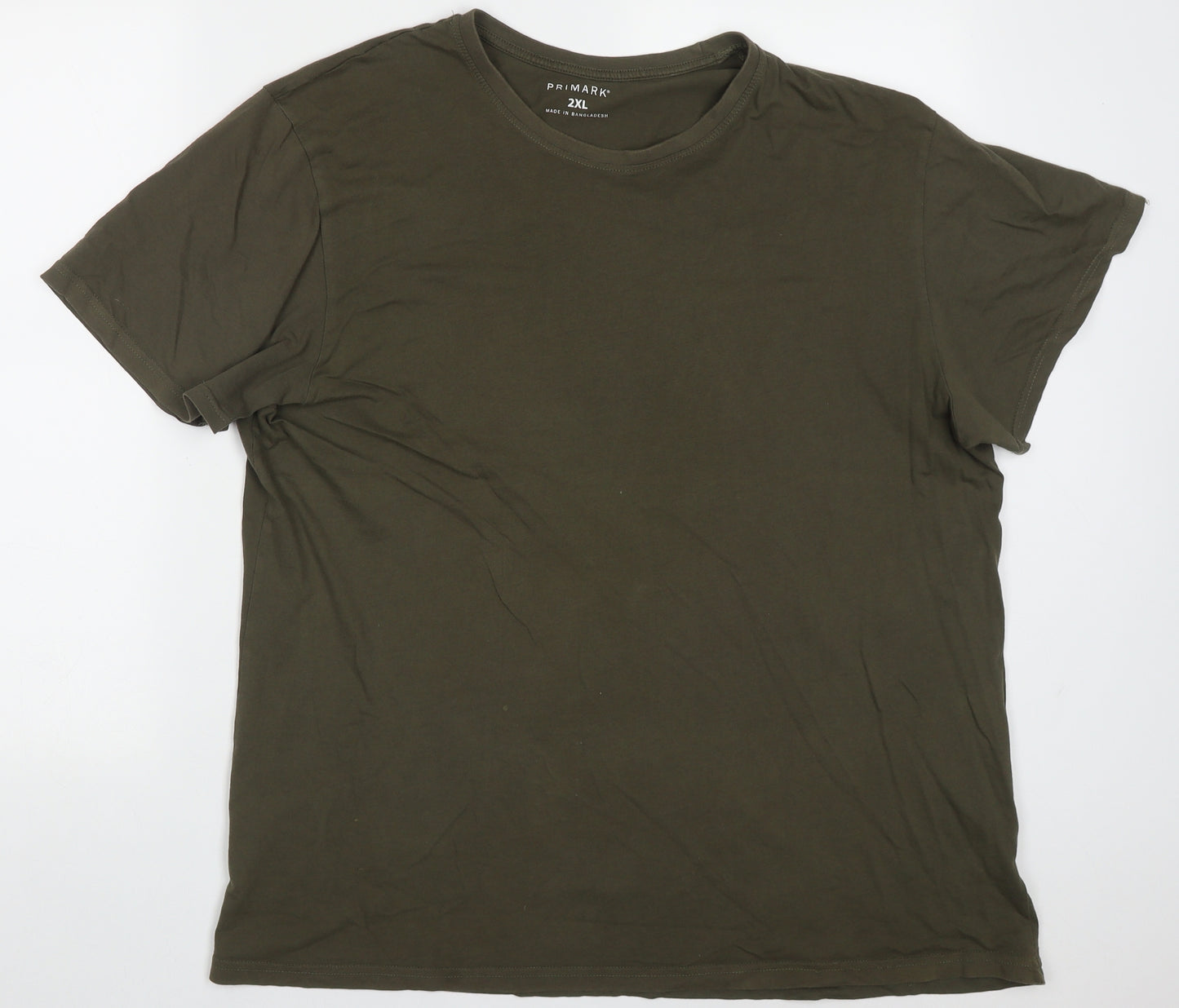 Primark Mens Green  Cotton  T-Shirt Size 2XL Crew Neck