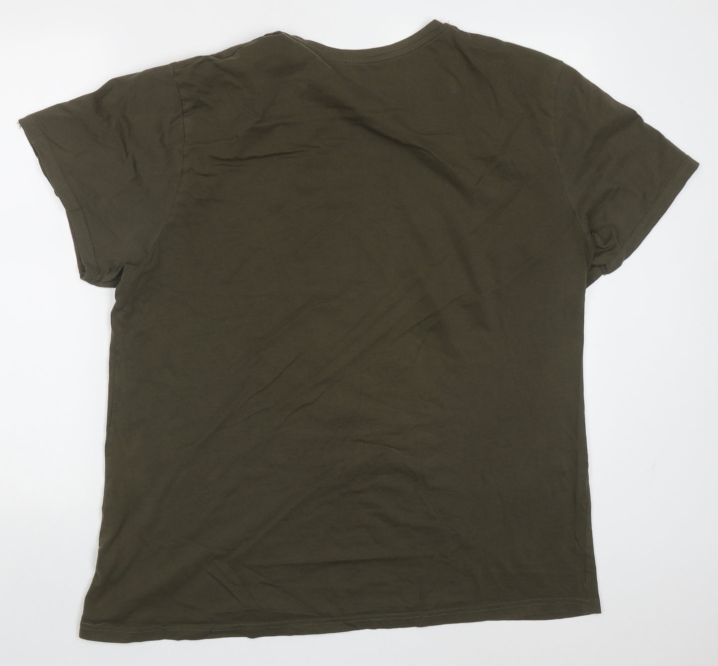 Primark Mens Green  Cotton  T-Shirt Size 2XL Crew Neck