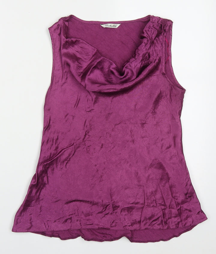Berkertex Womens Purple Acetate Basic Tank Size 14 Cowl Neck