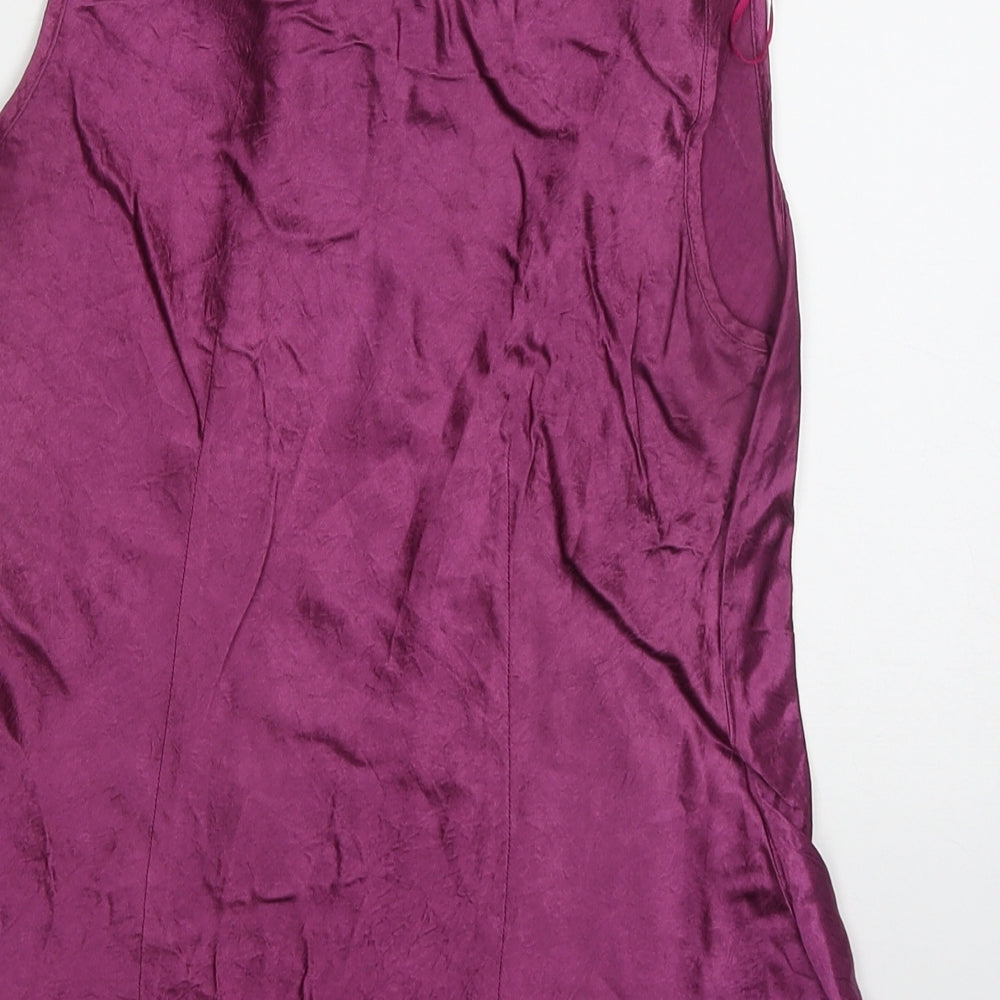 Berkertex Womens Purple  Acetate Basic Tank Size 14 Cowl Neck