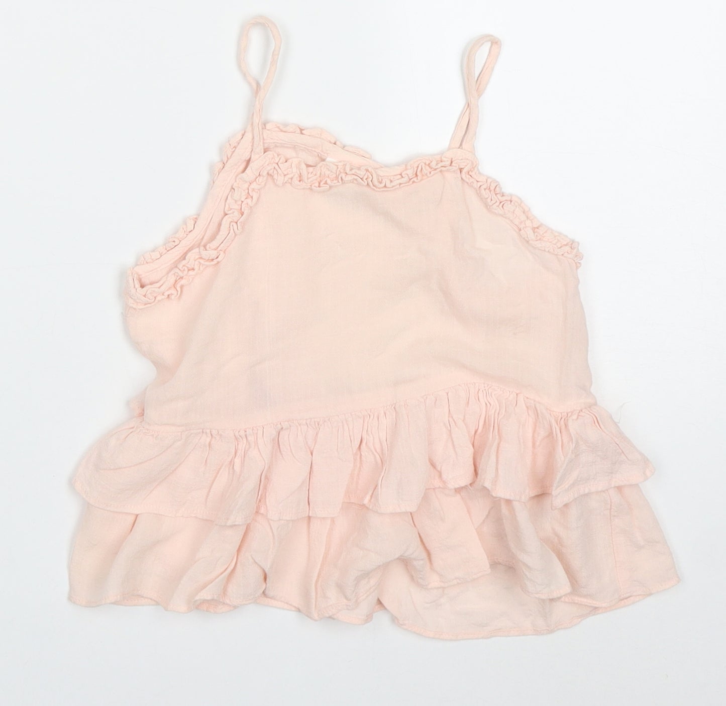 NEXT Girls Pink  Viscose Basic Tank Size 4-5 Years Round Neck Pullover