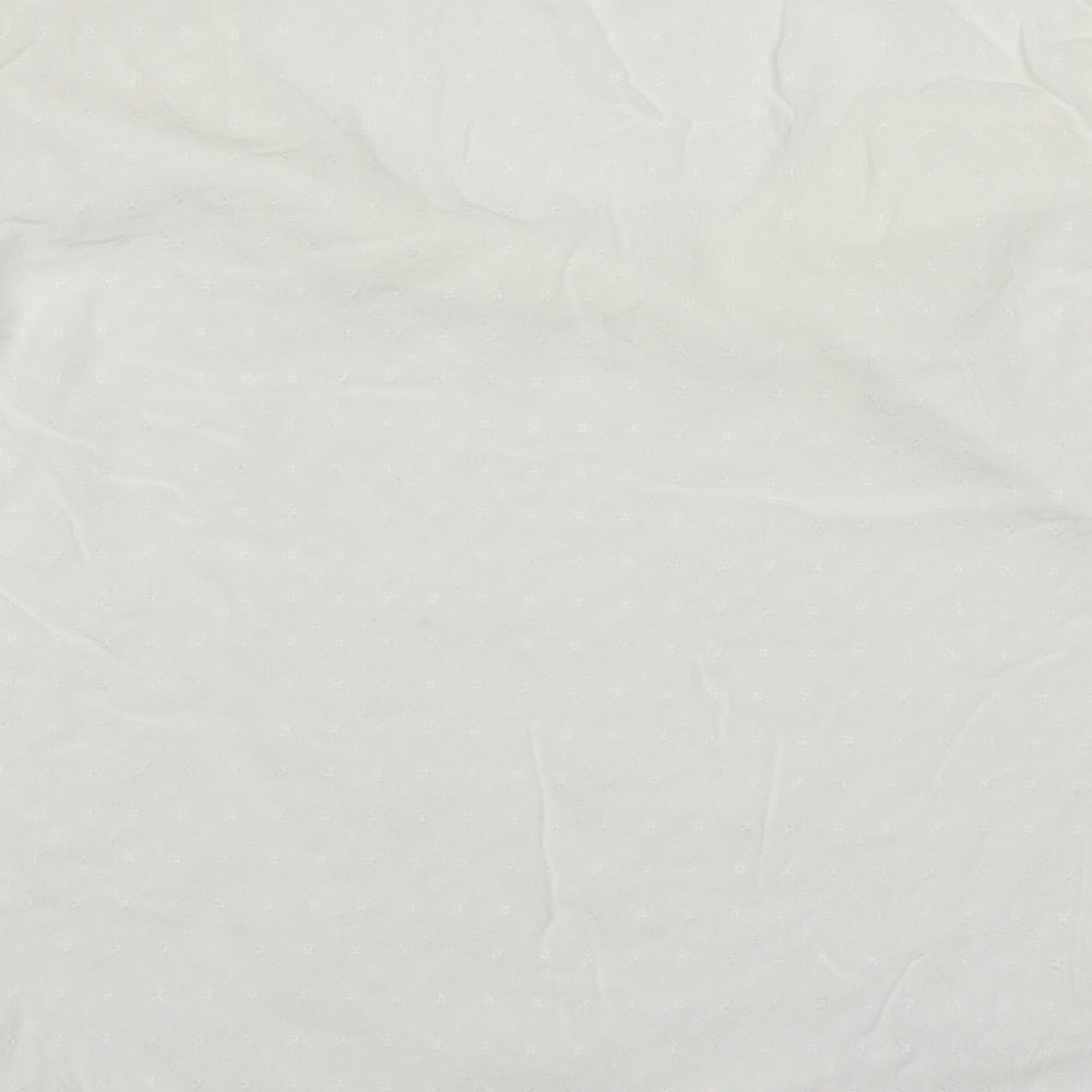 White Label Womens White  Linen Basic Blouse Size 10 V-Neck