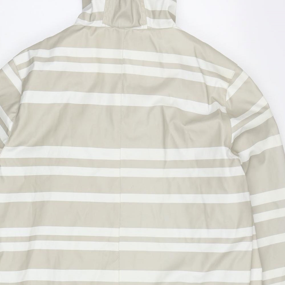 ASOS Womens Beige Striped  Rain Coat Coat Size 18  Zip