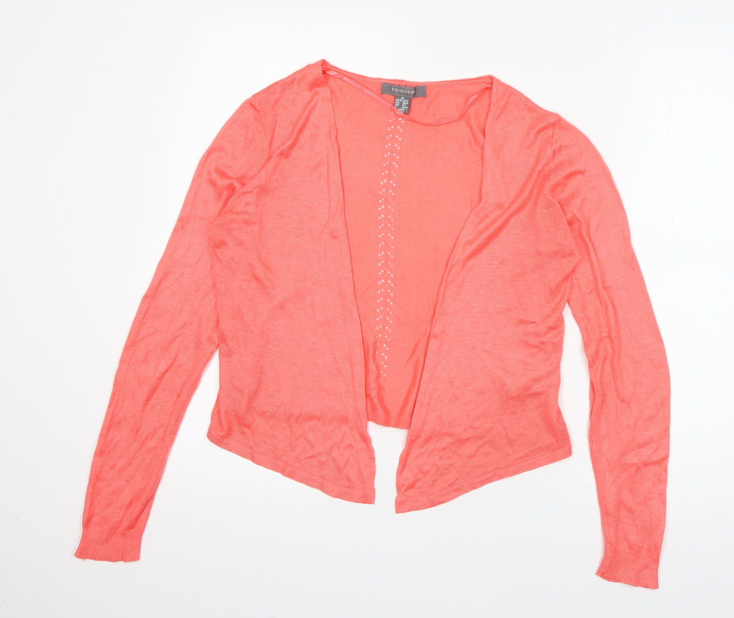 Primark Womens Orange V-Neck  Viscose Cardigan Jumper Size 10