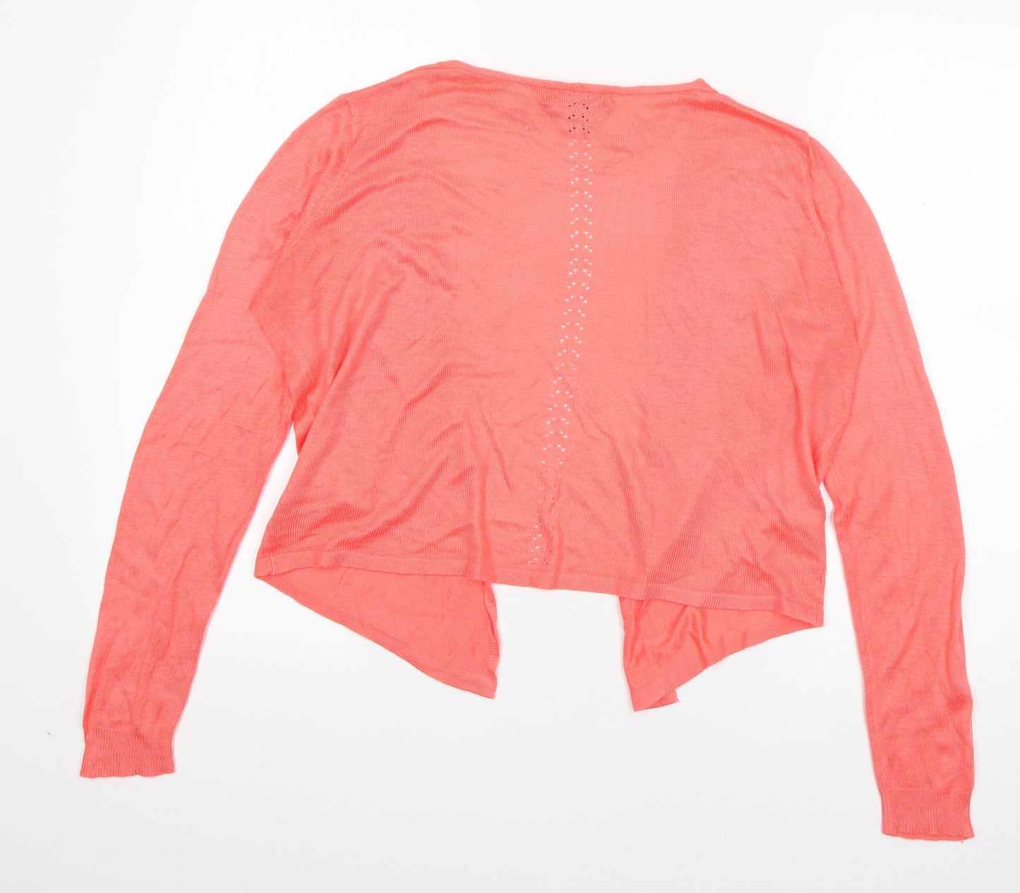 Primark Womens Orange V-Neck  Viscose Cardigan Jumper Size 10