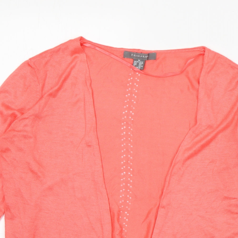 Primark Womens Orange V-Neck  Viscose Cardigan Jumper Size 10