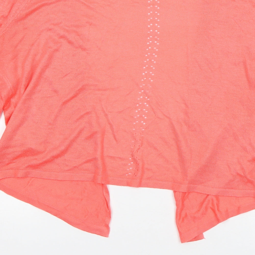 Primark Womens Orange V-Neck  Viscose Cardigan Jumper Size 10