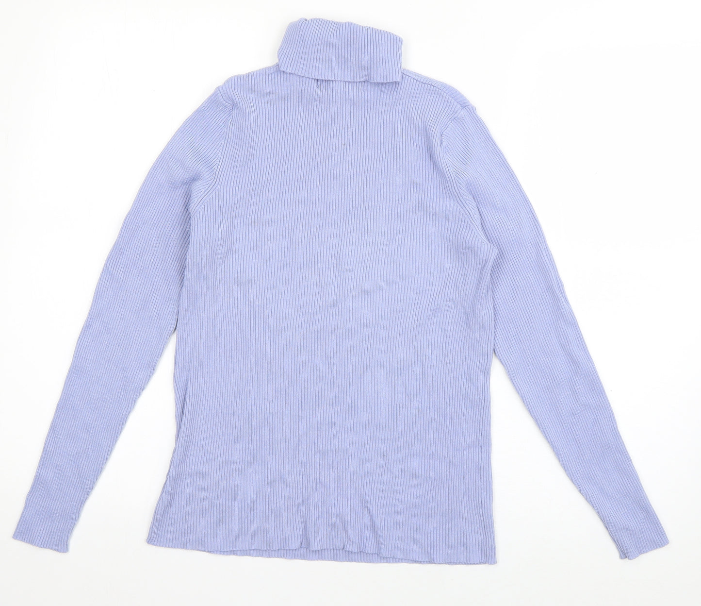 Marks and Spencer Womens Blue Roll Neck  Viscose Pullover Jumper Size M