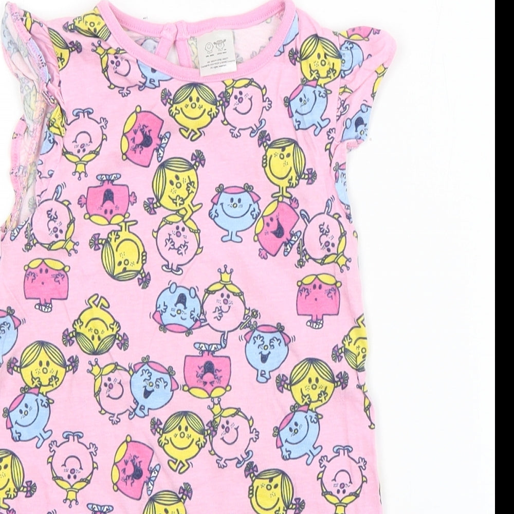 F&F Girls Pink Geometric Cotton Romper One-Piece Size 12-18 Months  Snap - Little Miss
